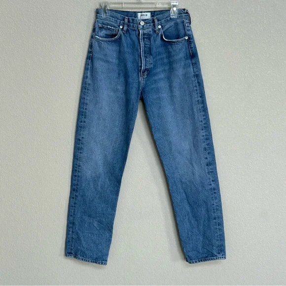 AGOLDE 90s High Rise Straight Leg Jeans 27 Organic Cotton Blend Stretch Denim - Picture 3 of 8